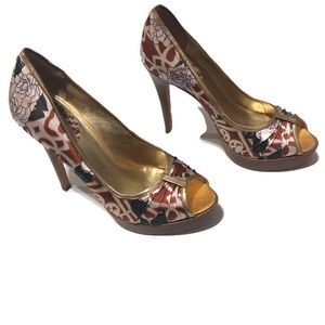 Aldo fabric platform heel